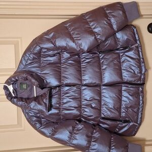 XXL Womans Iridescent Shiny Purple Puffer Jacket. Very Comfortable & So Pretty.